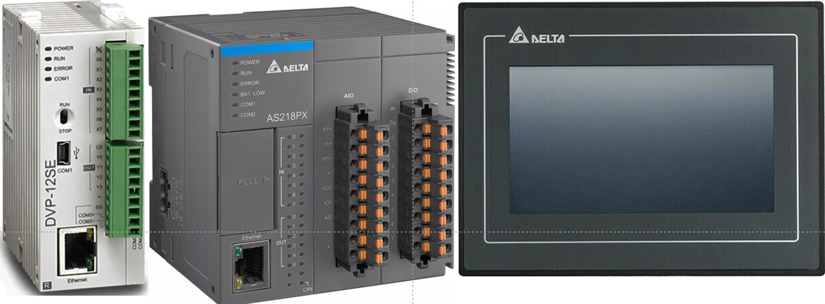 Controlador PLC Delta, pantalla HMI Delta, Software SCADA, Convertidor de frecuencia, VDF, Kepservex